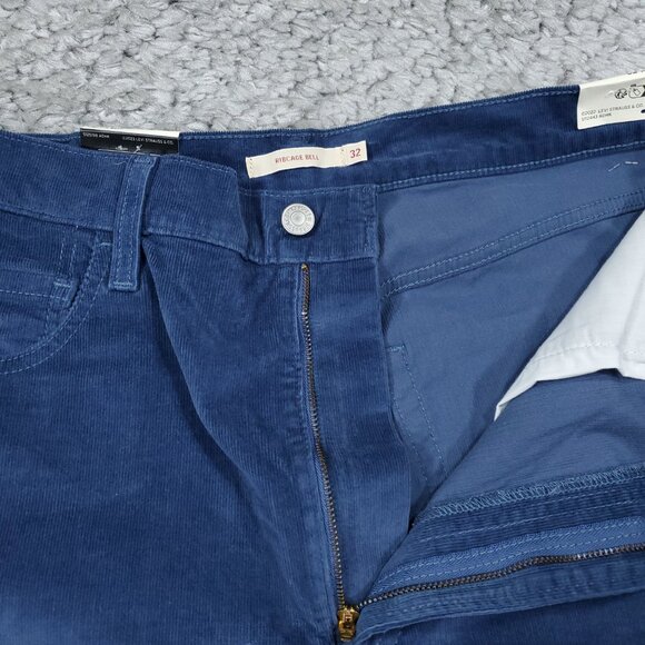 Levi's Premium Ribcage Bell Bottom Corduroy Jeans Wide Leg Blue Size 32 x 32 - Picture 5 of 12